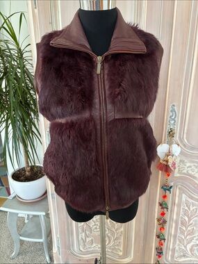 Vintage TENAX Leather / Fur Vest
